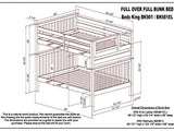 Bedz King Bunk Beds Full over Full Mission Style with End Ladder and 2 Under Bed Drawers, White Bedz King