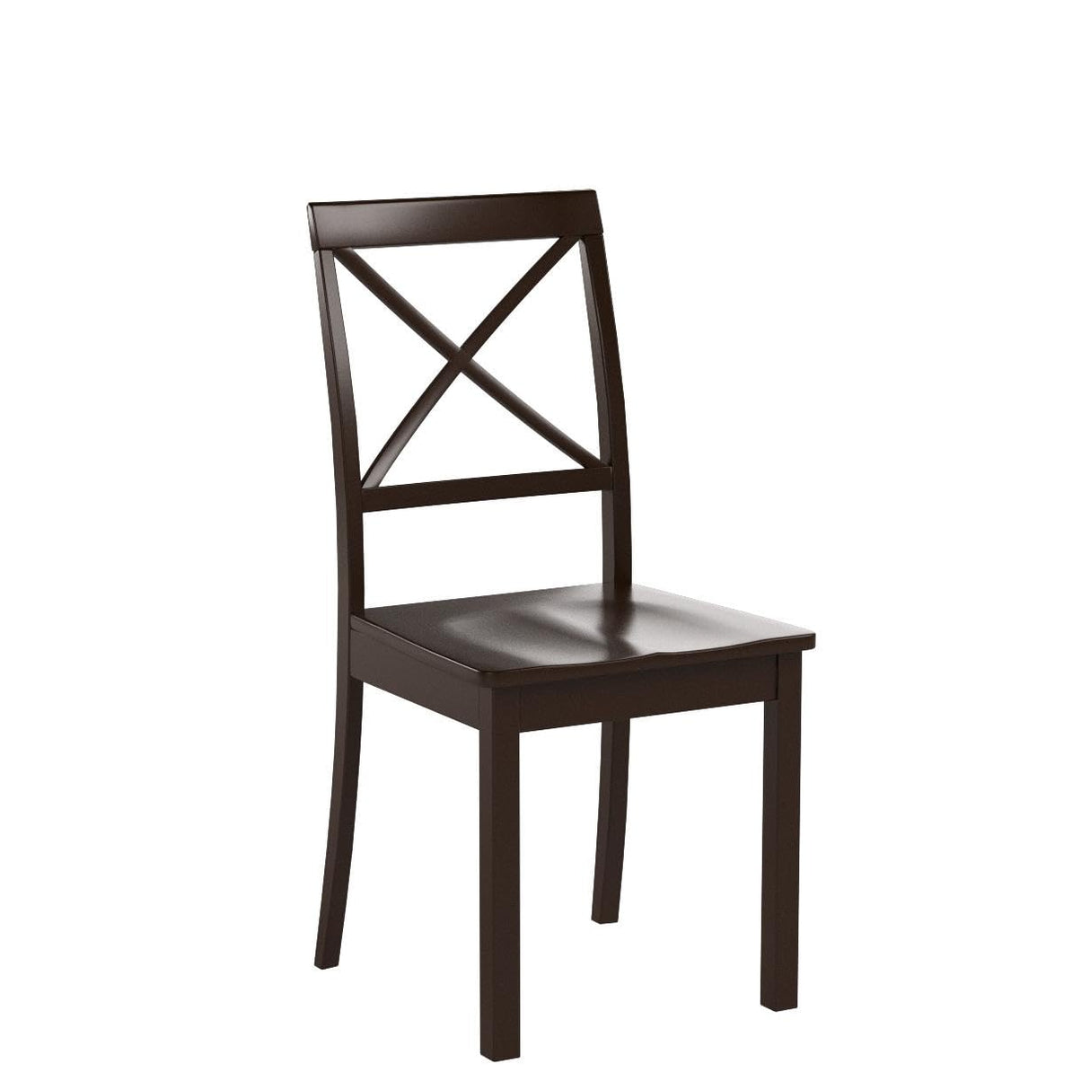 East West Furniture BOC-CAP-W Boston Dining Room Chairs - Cross Back Solid Wood Seat Chairs, Set of 2, Cappuccino East West Furniture