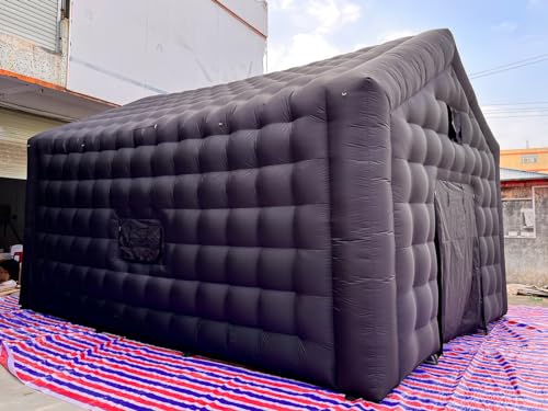 Large Black Inflatable Cube Disco Tent Square Gazebo Event Room Big Mobile Portable Night Club Party Pavilion for Backyard/Outdoor Events(23ftx16.5ft) Vinfgoes