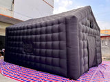 Large Black Inflatable Cube Disco Tent Square Gazebo Event Room Big Mobile Portable Night Club Party Pavilion for Backyard/Outdoor Events(23ftx16.5ft) Vinfgoes
