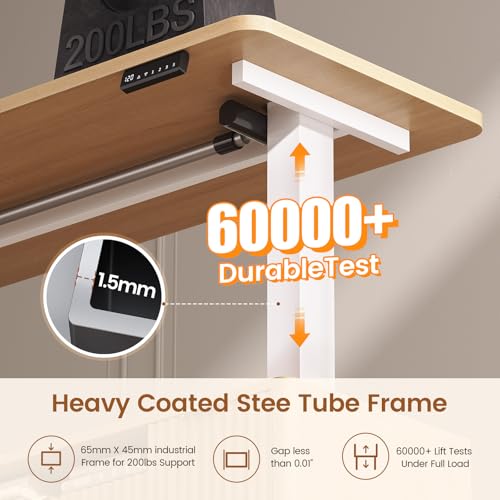 SEDETA L Shaped Electric Standing Desk, 69" x 55"Height Adjustable Office Executive Desk with 4 Drawers and Storage Shelves, Fluted Sit Stand Computer Desk with Power Outlet for Home Office, Oak SEDETA