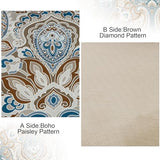 Drucon Brown Paisley Comforter Set Full, 7 Pieces Bed in a Bag Brown Paisley Pattern Comforter Soft Microfiber Bedding Set Full Size with Sheet and Pillowcases for Men Women Drucon
