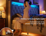 Jocisland Gray Velvet Queen Bed Frame with LED Lights & Charging Station Jocisland