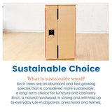 ECR4Kids Play Kitchen Refrigerator, Wooden Playset, Natural ECR4Kids