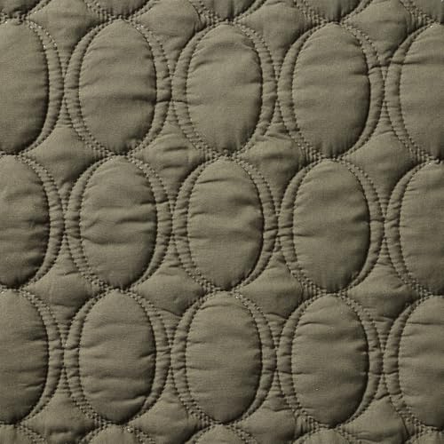 VCNY Home Full/Queen Size Pinsonic Circle Bedding Set - 3 Piece | Quilt & 2 Pillow Shams | Elegant Home Decor | Soft, Durable & Breathable | Wrinkle Resistant | Circles Olive Green VCNY Home