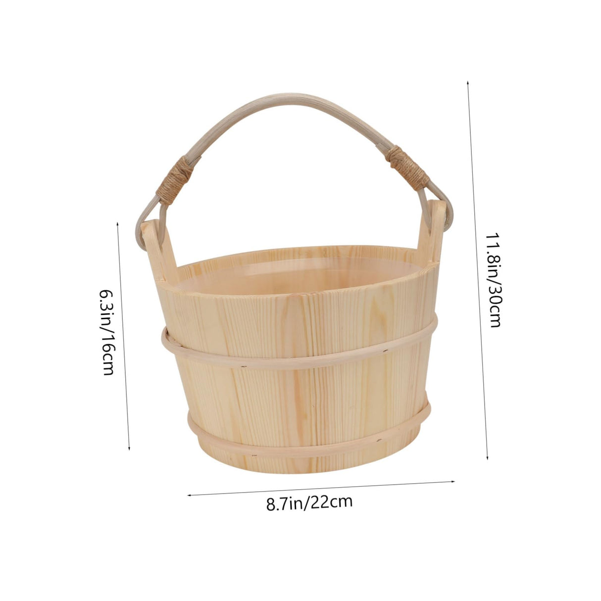 CAXUSD 1set Sauna Barrel Sauna Pail and Ladle Shower Bucket Bath Wood Sauna Bucket Spa Foot Bucket Sauna Bathing Sauna Bucket Handmade Sauna Bucket Long Handle Dry Steam Room Wooden CAXUSD