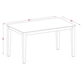 East West Furniture Capri 7 Piece Counter Height Set Consist of a Rectangle Kitchen Table and 6 Dining Chairs, 36x60 Inch, Oak East West Furniture