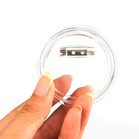 BUYGOO 30Pack 2.4 inch Clear Button Pins Make Your Own Buttons Picture Button Pin Acrylic Design Button Badge Clear Picture Buttons Badges Kit for DIY Crafts BUYGOO