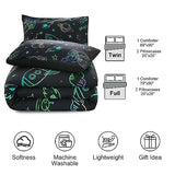 Aimuan Space Bedding Twin Bed Comforter Kids Rocket Bedding Set Super Soft & Cute Aliens UFO Printed for Boys Girls Teen (Black, Twin) Aimuan