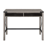 Walker Edison Callum Modern Farmhouse Metal X Writing Desk, 42 Inch, Grey Wash Walker Edison