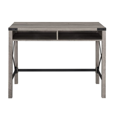 Walker Edison Callum Modern Farmhouse Metal X Writing Desk, 42 Inch, Grey Wash Walker Edison