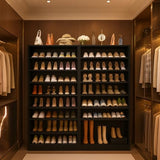 Homieasy Tall Shoe Cabinet, 9-Tier Wood Shoe Rack Organizer Cabinet for Closet, Freestanding Shoe Storage Cabinet with Adjustable Shelves for Entryway, Bedroom, Black Homieasy