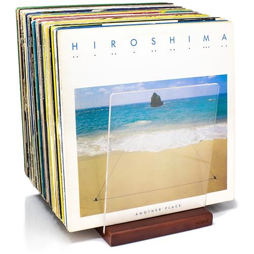 MÖNKE Premium Vinyl Record Storage - a Mid-Century Style Record Holder for Albums, 60-70 LP Capacity - Complements Any Record Player (Brown) MÖNKE