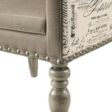 Roundhill Furniture Birmingham 8-Piece Dining Set: Extendable Table with 4 Side Chairs, 2 Armchairs, and a Nailhead Bench, Driftwood Finish Roundhill Furniture