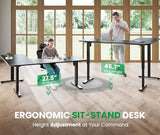 SIAGO L-Shaped Standing Desk - 75 x 63 Inch Adjustable Corner Standing Desk with Charging Station - L Shape Sit Stand Table with Memory Controller, Splice Board for Home Office SIAGO