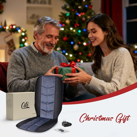 CILI Massage Chair Pad,Back Massager with Heat,Massage Seat Cushion with 10 Vibration Motors,30-60-90 Minutes Heating Options,Chair Massager for Office Chair, Home Office Use CILI