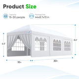 Quictent 10x30 Party Tent Gazebo Wedding Canopy Tent for Parties BBQ Shelter Pavilion with Removable Sidewalls & Elegant Church Quictent