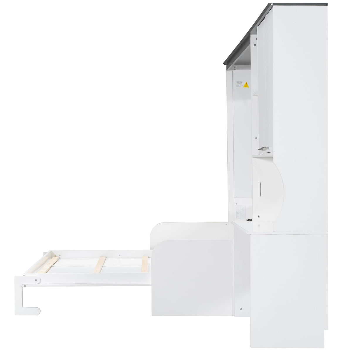 Modern Queen Size Murphy Bed with Sofa & Desk – Foldable Wall Bed, Built-in Storage Cabinet, Space-Saving Design for Small Rooms & Studios Quarte