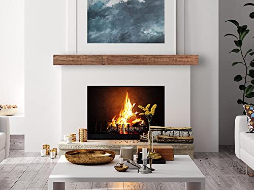 MANTELSDIRECT Mantels Direct Bedford 48 Inch Provincial Finish Floating Mantel Shelf - Modern Poplar Wood Shelf for Fireplaces, Hearths, Décor and More | Mantels Direct