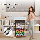 Craft Organizers and Storage Cart: Craft Room Cart for Organizing Cutting Accessories and Machine, Vinyl Roll Storage and Organization Holder, Heat Press Stand Table with Wheels Lyuwanxian