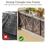 COZPAW 78 Inch Double Dog Crate Furniture, Extra Large Dog Kennel Indoor for Medium Large 2 Dogs, Heavy Duty Dog Cage Chew-Resistant Steel and Wooden Pet House with Removable Divider (Grey) COZPAW