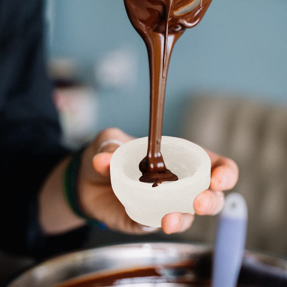 5 Pcs Candle Making Mold, 3D Ice Cream Ball Shape Candle Molds 2 Pcs with Chocolate Shape Molds, 3D Fruit Shape Silicone Fondant Mold for DIY Wax Candle, Soap, Cake Cupcake Topper Decoration FAURAPMNG