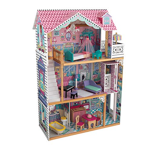KidKraft Annabelle Wooden Dollhouse with Elevator, Balcony and 17 Accessories, Gift for Ages 3+ KidKraft