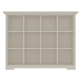 OSCHF Wooden Cube Bookcase with Base - Modern 3 Tiers Floor Standing Open Shelf Cabinet for Home and Office, 12-Cube Lattice Bookshelf, Warm White OSCHF