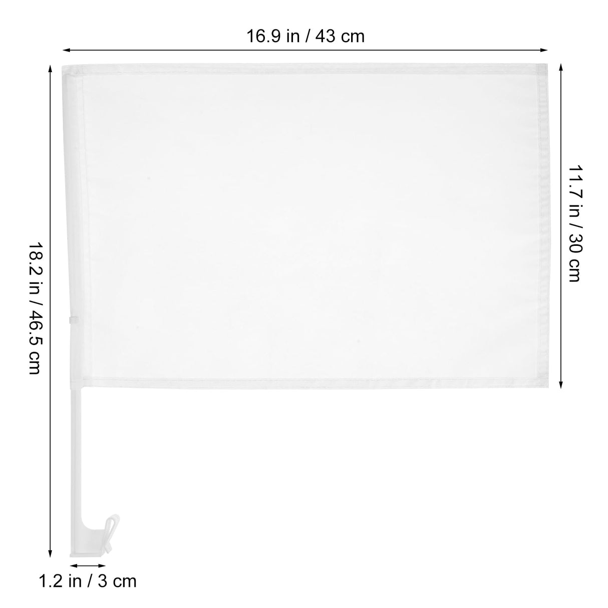 DECHOUS 4Pcs Blank White Car Flags, Blank Car Window Flags for Sublimation, 18x17 Inch DIY Blank Flags Sublimation Car Flags with Pole Car Shaking Flags for Sublimation Outdoor Garden Festival DECHOUS