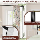 Goovilla Room Divider for Room Separation, Tension Curtain Rods No Drilling, 4-10ft(H) 28-171inch(W) Adjustable Temporary Privacy Wall Divider, Heavy Duty Freestanding Space Partition Separator, Black Goovilla
