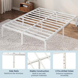 Allewie Full Size Bed Frame, 12 Inch Metal Platform Beds with Storage Space, No Box Spring Required and Easy Assembly, White Allewie