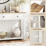 Homieasy Farmhouse Console Table with 2 Drawers, 32 Inch Small Sofa Table with Storage Shelf for Living Room, Behind Couch, Entryway Table for Hallway, Living Room, or Foyer, Brown and Antique White Homieasy