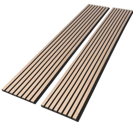 Acoustic Wood Panels for Wall - Modern Wood Slat Wall Panel, Wood Slat Panels for Wall, Noise Cancelling & Absorbing Wooden Veneer Panels, 94.49” x 13” Each, 0.82” Depth (2Pcs) (Oak_ZFH02) KVENI