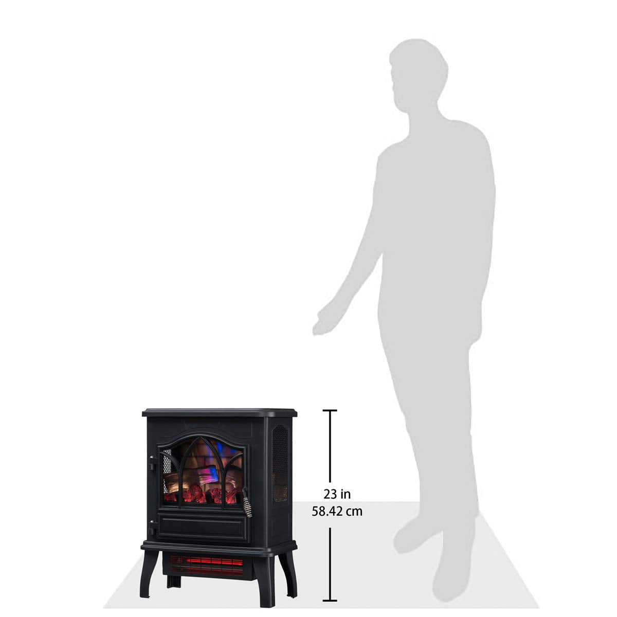 duraflame® 3D Infrared Quartz Electric Fireplace Stove Heater, Black