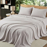 OnlySet 4Pcs Organic Linen Sheets Full Size, 100% French Linen from Normandy, Breathable Natural Linen Full Sheet Set with 16 Inch Deep Pocket, 1 Flat Sheet, 1 Fitted Sheet, 2 Pillowcases OnlySet