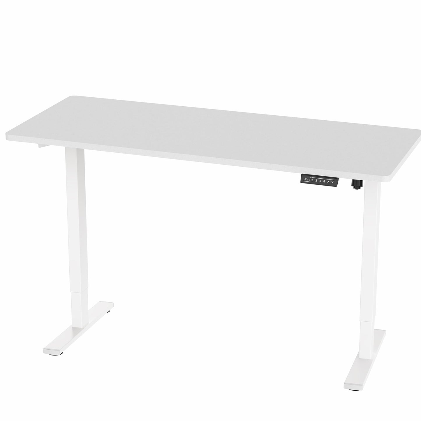 VIVO Electric 60 x 24 inch Standing Desk Workstation, Memory Controller Height Adjustment, 1B Series, One-Piece White Top, White Frame, DESK-KIT-1W6W