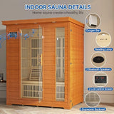 RESTISLAND 3 Person Infrared Sauna, Indoor Far Infrared Saunas for Home, 2240W Low EMF Canadian Hemlock Wooden Dry Sauna Room with 7 Chromotherapy Lamp, Bluetooth Speakers, 20 Amps RESTISLAND