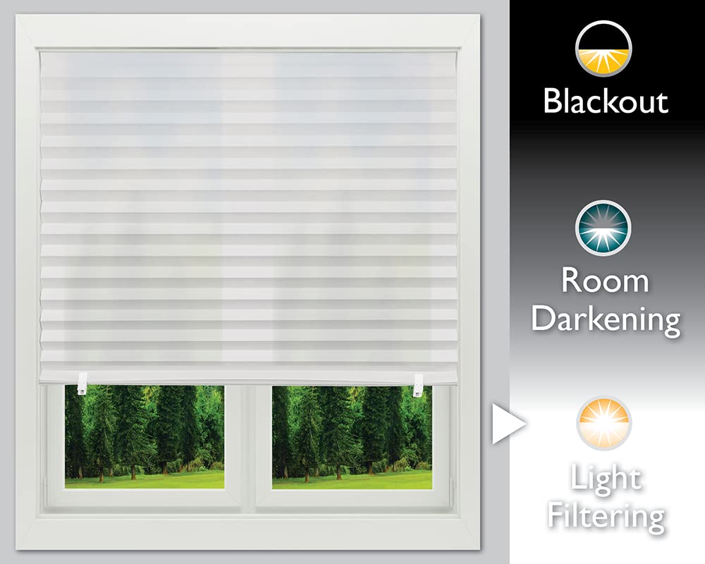 Redi Shade No Tools Original Light Filtering Pleated Paper Shade White, 36" W x 72" L, 6 Pack Redi Shade