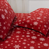 Elegant Comfort Luxury Soft Bed Sheets Holiday Pattern 1500 Premium Hotel Quality Microfiber - Softness Wrinkle and Fade Resistant (4-Piece) Bedding Set, Twin, Snowflake-Burgundy Elegant Comfort