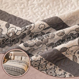 BEITE FIBER Nordic Style King Size Quilt Comforter Bedding Set -3 Pieces Red Quilts (1 Quilt, 2 Pillow Shams) Bedding Set, All Season Lightweight Bedspreads Sleep Companion(Grey) BEITE FIBER