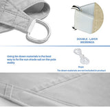 E&K Sunrise 8' x 18' Waterproof Sun Shade Sail Outdoor Rectangle Canopy Shade Cover UV Block for Pergola Patio Backyard Garden Deck (Light Gray) E&K