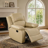 Trygoal Manual Recliner Chair, Nursery Rocking Chair, Leather Recliner Chair for Adults, Lazy Boy, Gaming Recliner wih Overstuffed Arms, Suitable for Home Theater, Living Room, Bedroom, Beige