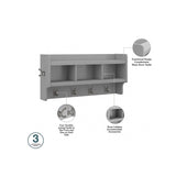 kathy ireland Home by Bush Furniture Woodland 21-Inch Shoe Storage Bench and Coat Rack, 12 Shelves, Cape Cod Gray (WDL004CG) Bush Business Furniture