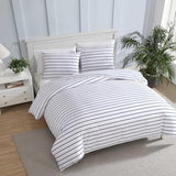 Nautica - Full/Queen Duvet Cover Set, Super Soft Cotton Bedding with Matching Sham(s), Casual Bedding Set, Oeko-Tex Certified (Brenton Stripe Navy, Full/Queen) Nautica