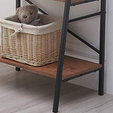 Blissun Ladder Shelf, 4-Tier Bookshelf, Storage Rack Shelf for Office, Bathroom, Living Room, Hazelnut Brown Blissun