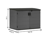 Stow-Away Horizontal Storage Shed, Outdoor Storage Box, Gray, Double Door Design-BMS4781 Generic