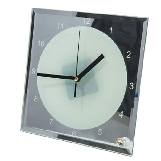 POVOKICI US Stock 20 Pack 7.8" x 7.8" Sublimation Blank Clock Glass Photo Frame with Mirror Edge