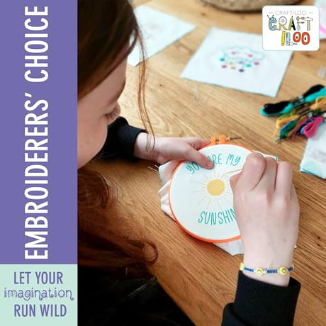 10 Pre-Stamped Embroidery Patterns for Beginners Embroidery Kit for Kids Girls Needlepoint Kits for Beginners Cross Stitch Craft Sewing Perfect for Ages 7-13 CRAFTILOO