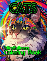 Cats - Mindfullness Coloring Book: Designs of Beautiful Kittens to Release Stress and Increase Concentration WoodArtSupply
