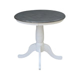 IC International Concepts Round Top Pedestal Dining Table, 30", White/Heather Gray IC International Concepts